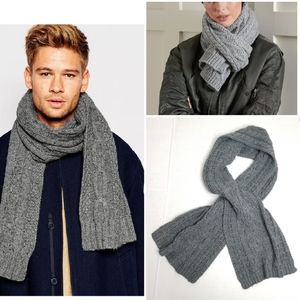 XIOS cable knit cozy gray scarf